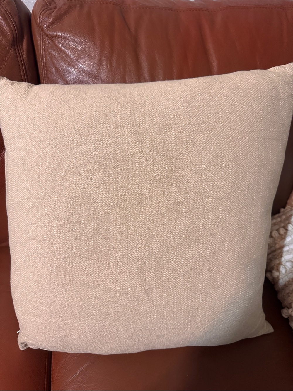 Nicole Miller Cream Textured Diamond-Weave Accent Pillow